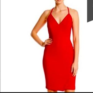 Bebe Lace-back strappy red dress